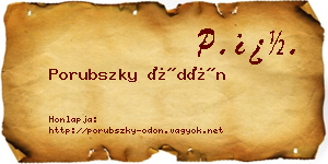 Porubszky Ödön névjegykártya